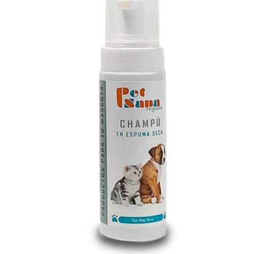 PHOTO-2025-07-22-10-43-38 Champú en espuma seco especialmente formulado para perros y gatos. Ideal para limpiar el pelaje sin necesidad de agua, dejando una sensación fresca y limpia.