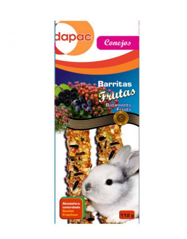 PHOTO-2025-07-22-11-48-45 Los sticks para conejo de Dapac son un complemento alimenticio muy sano y que les aporta energía gracias a su composición con semillas de gran calidad.