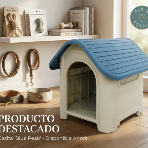 Caseta de perro plástico exterior.