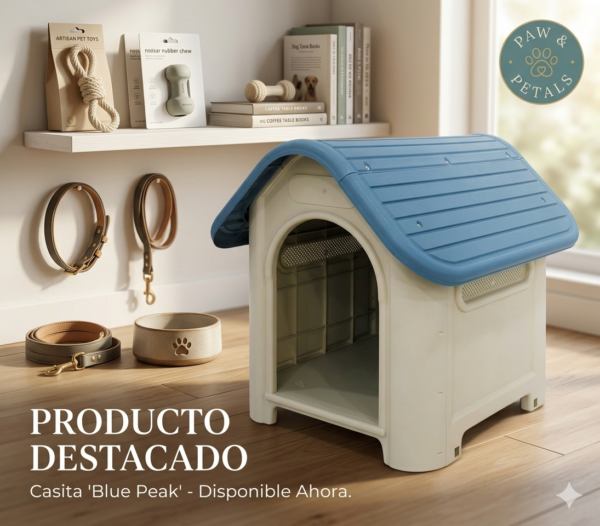 Caseta de perro plástico exterior.